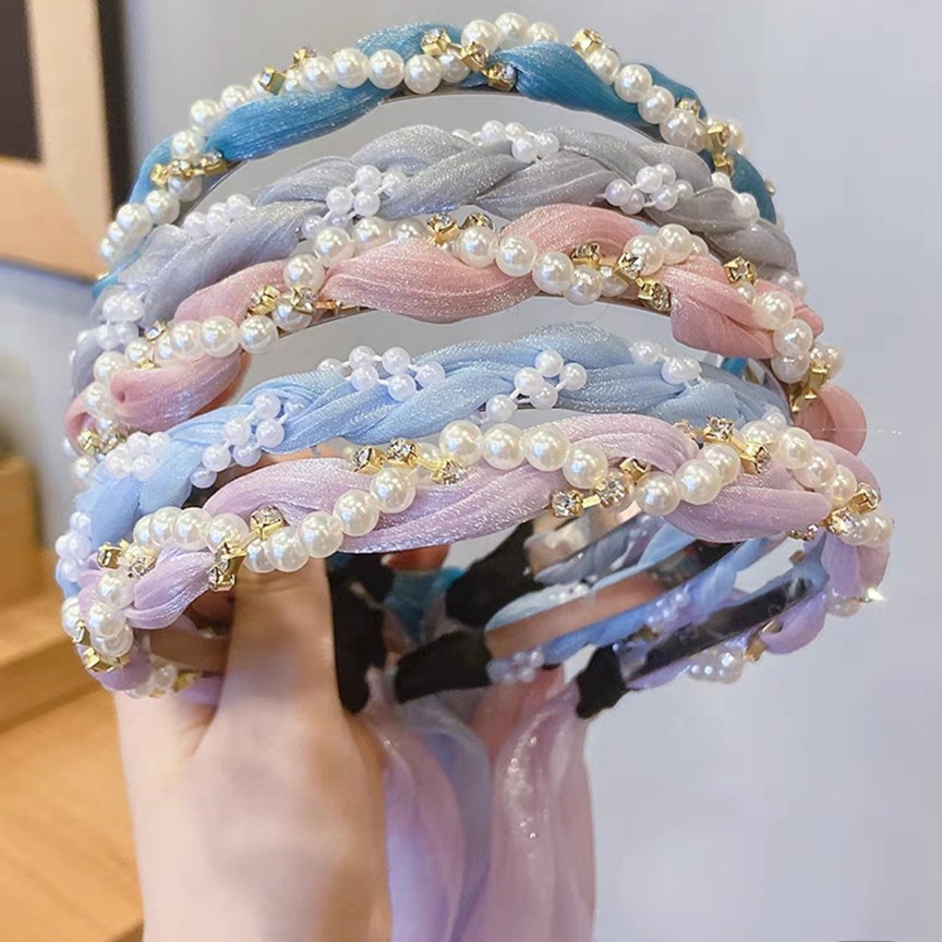 Xiangfei amantes de la tela accesorios para el cabello de alta apariencia de una sola pieza cinta de la diadema de perlas de Corea banda de pelo horquilla de hadas
