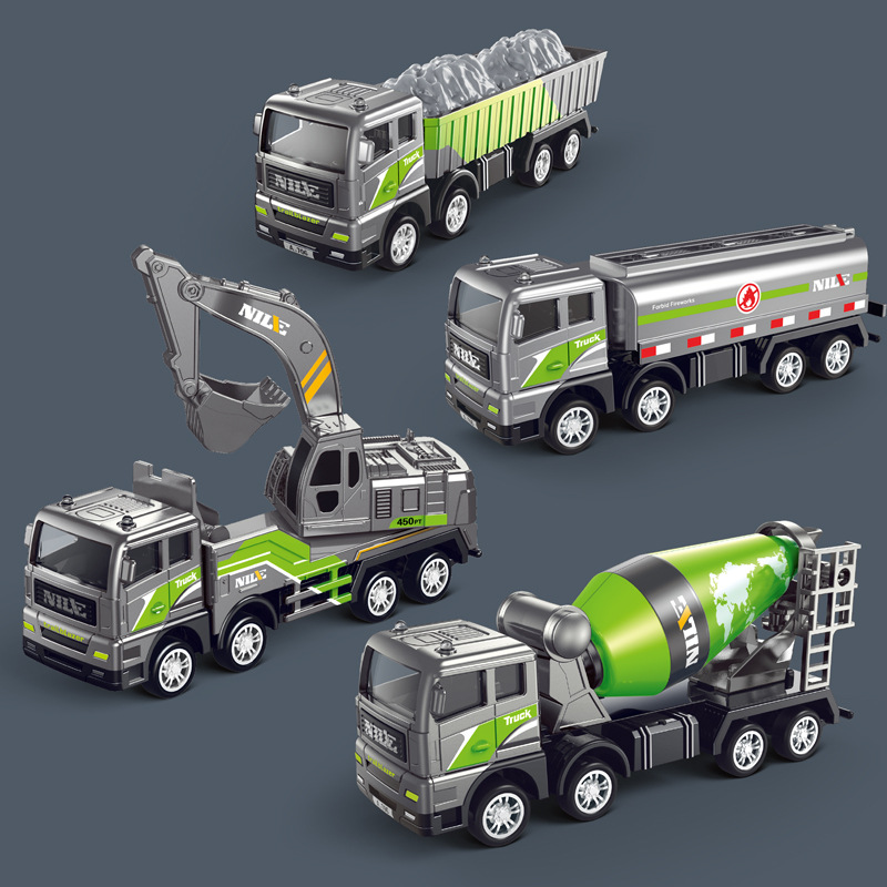 Inercia aleación camión de ingeniería camión niño excavadora camión mezclador camión cisterna modelo de coche de juguete para niños
