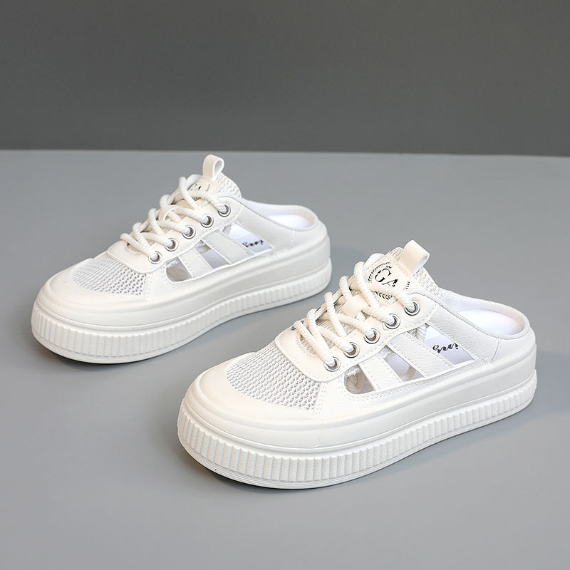 Q2658 Nuevas pantuflas de media caña, tendencia de verano, de malla transpirable, con suela gruesa que aumenta la altura, estilo casual_voghion.com