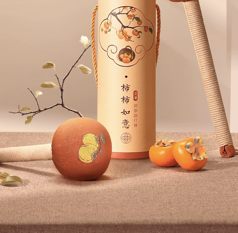 Mugwort Massage Hammer Ai Cao Hammer 33cm Herbal Beating Stick for Full Body Relaxation Gift Box overview