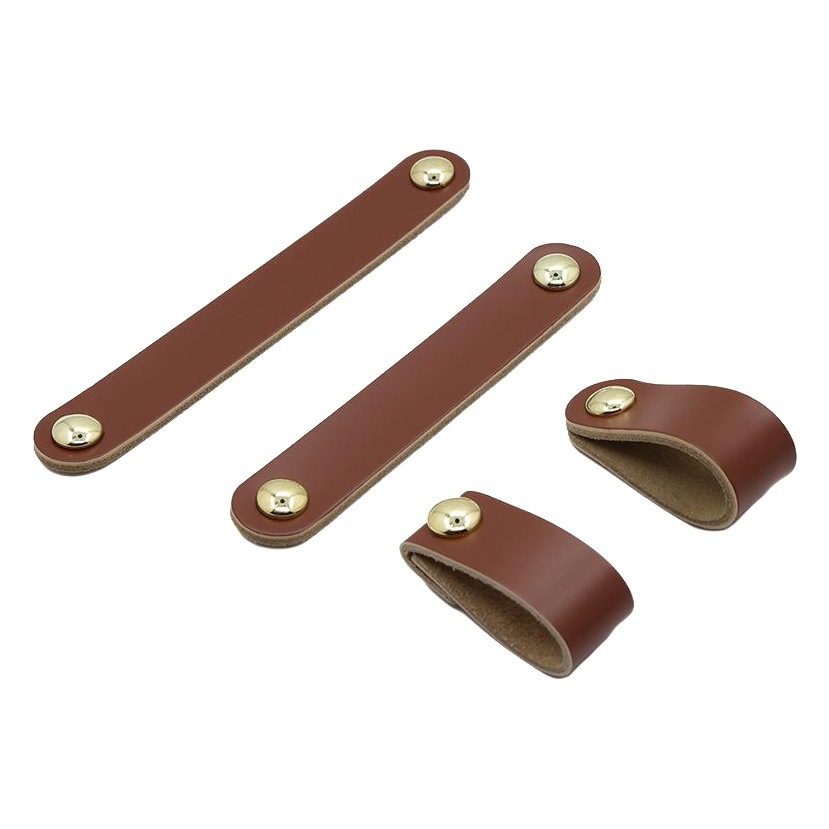 Muebles Gabinete de la puerta manija de cuero bolso de cuero manija de la puerta del gabinete del cajón de cuero negro marrón manija del gabinete