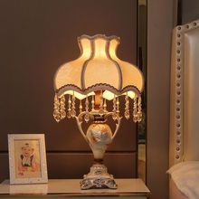 歐式台燈復古溫馨宮廷古典家用LED暖燈插電式調節亮度卧室床頭燈