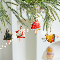 クロスボーダークリスマス装飾アイアンペンダントかわいいカラフルな天使ホーム暖かいアクセサリークリスマスツリーペンダント