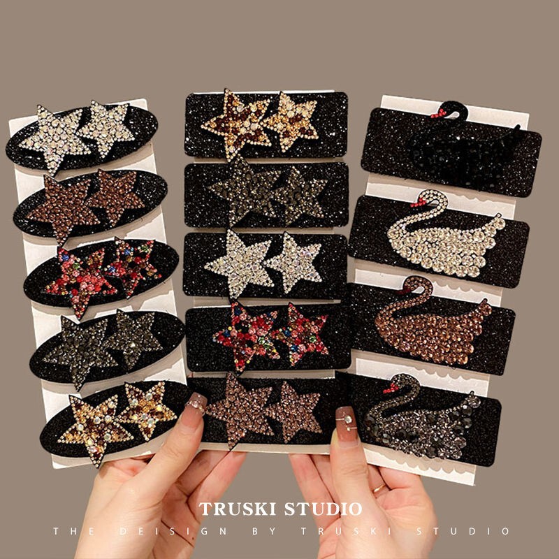 Five-pointed star swan bangs broken hair velcro finishing broken hair artifact hairband children's net red magic head posting