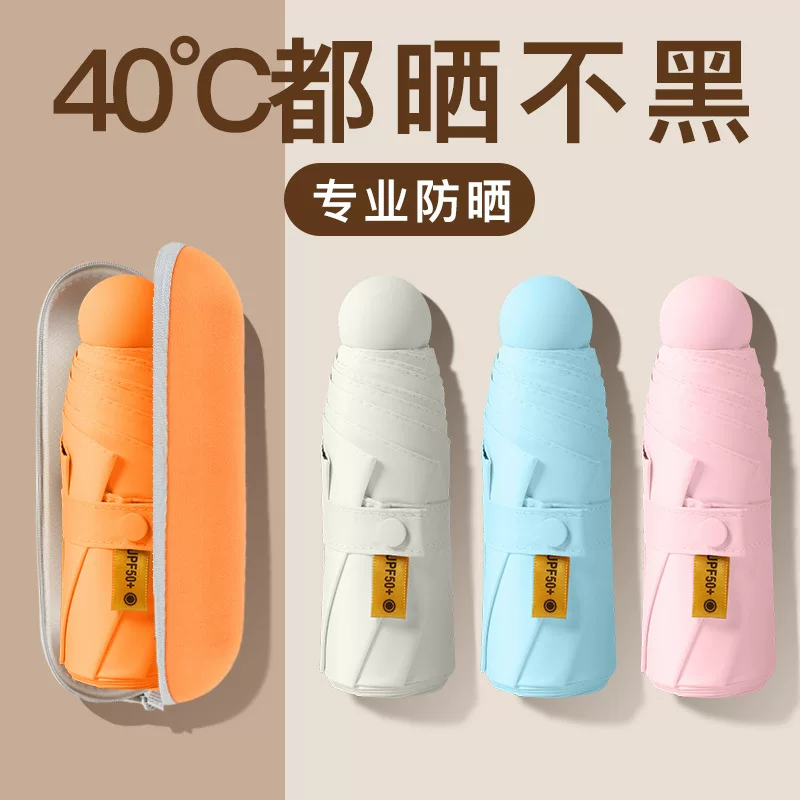 Mini Solar Capsule Umbrella, Compact Handheld, UV Protection SPF50+, Customizable