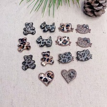 秋冬豹纹配件配饰发夹贴片手机壳合金新款配件发饰DIY耳饰耳钉配