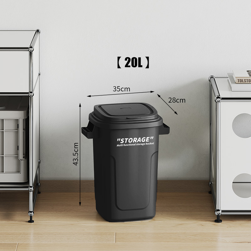キッチンゴミ箱家庭用新しい大型蓋付き高さ紙バスケット家庭用屋外インダストリアルスタイル大容量ゴミ箱|undefined