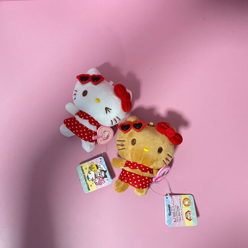 新款夏威夷草裙kitty挂件关岛限定黑皮冲浪公仔书包钥匙 扣包挂饰|undefined