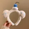 5979 Plush Blue Polka Dot Headband-Cherry