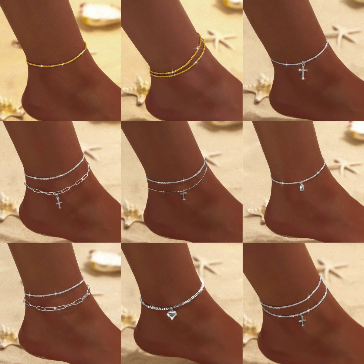 Трансграничные европейские и американские горячие продажи сверкающие гусеницы ножные цепи легкие экстравагантные стек