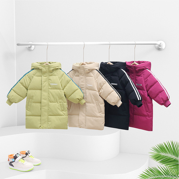 Children's long down jacket for men and women
