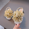 Sandals, summer footwear, children's fashionable slide, slippers, boho style, flowered, soft sole