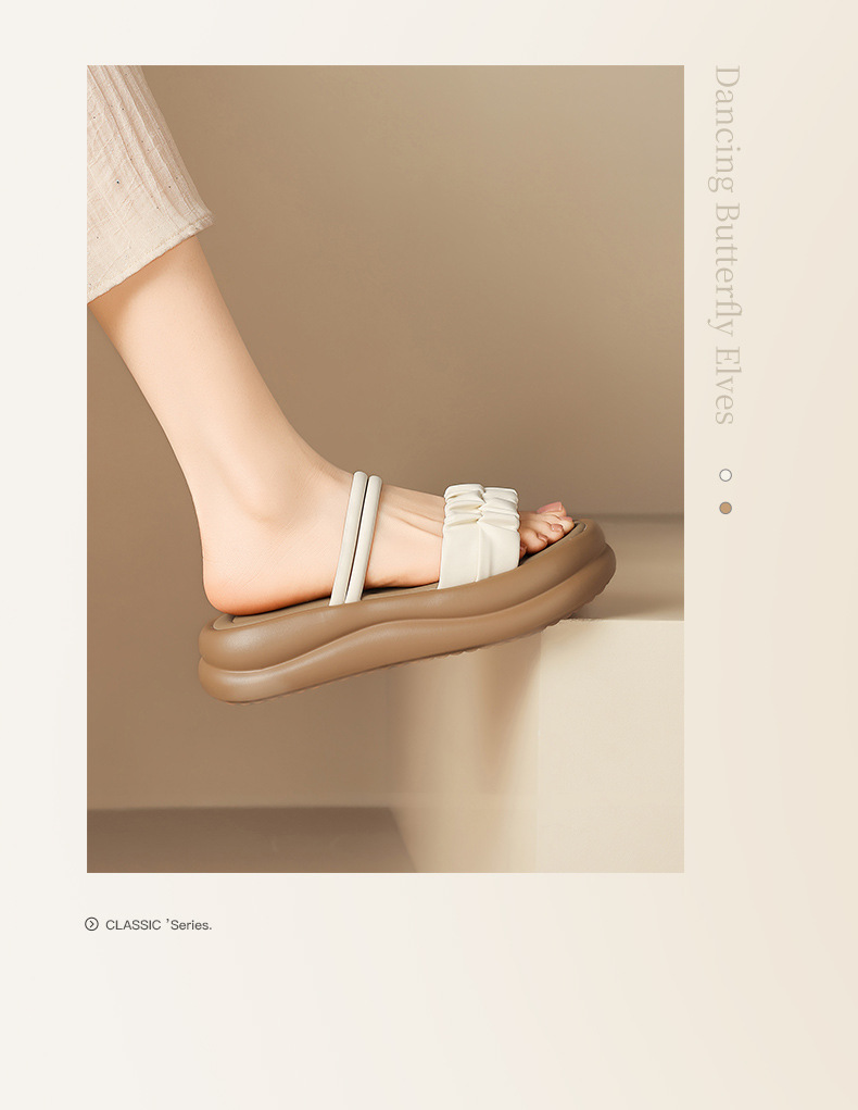 Dép sandal nữ xỏ ngón đế dày phong cách Hàn Quốc — M709 Màu be chi tiết 5