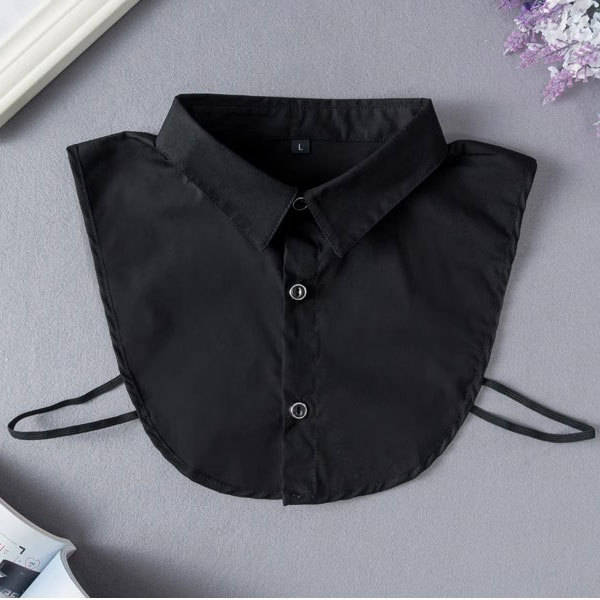 Camisa collar de cuello falso de las mujeres collar de camisa de cuello falso de algodón de poliéster collar de soporte decorativo collar puntiagudo collar falso accesorios transfronterizos