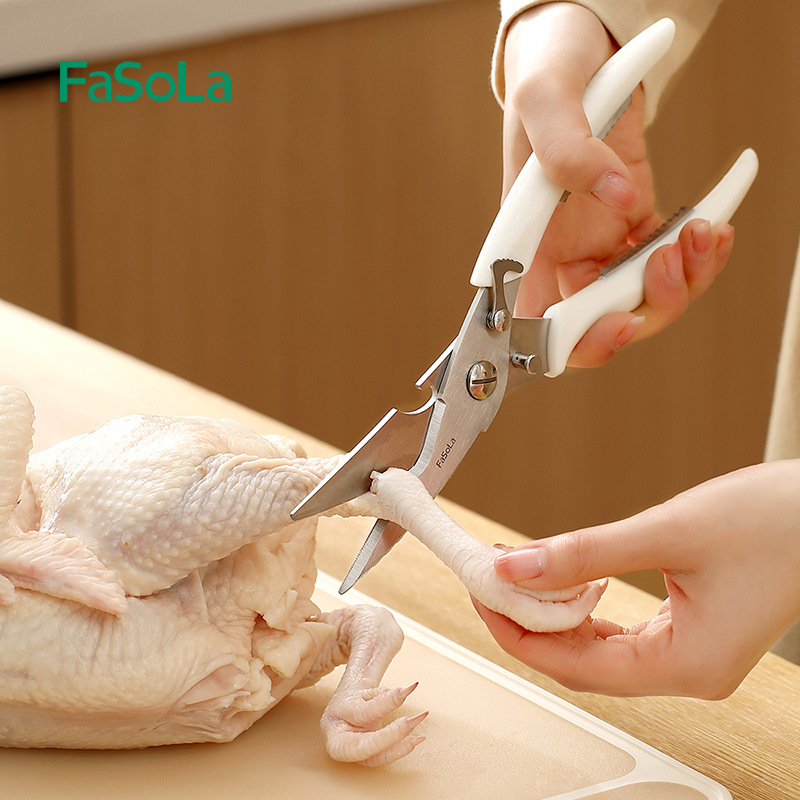 Fasola Kitchen Scissors Household Multi-Functional Scissors Food Barbecue Bones Killing Fish Powerful Chicken Bone Scissors