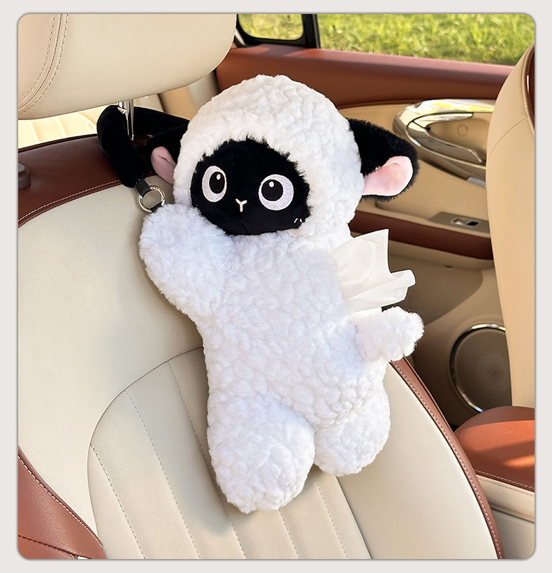 High-End Car Tissue Box, Cute Cartoon Car Multifunctional Tissue Hanging Bag, Internet Celebrity Creative Car Tissue Box
