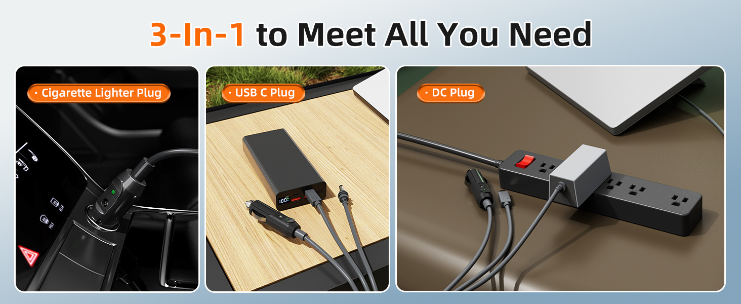 Cross-border MINI Cigarette Lighter DC Three-in-One Car Cigarette Lighter Charging Cable Car Equipment Mini Waterproof Connection Cable