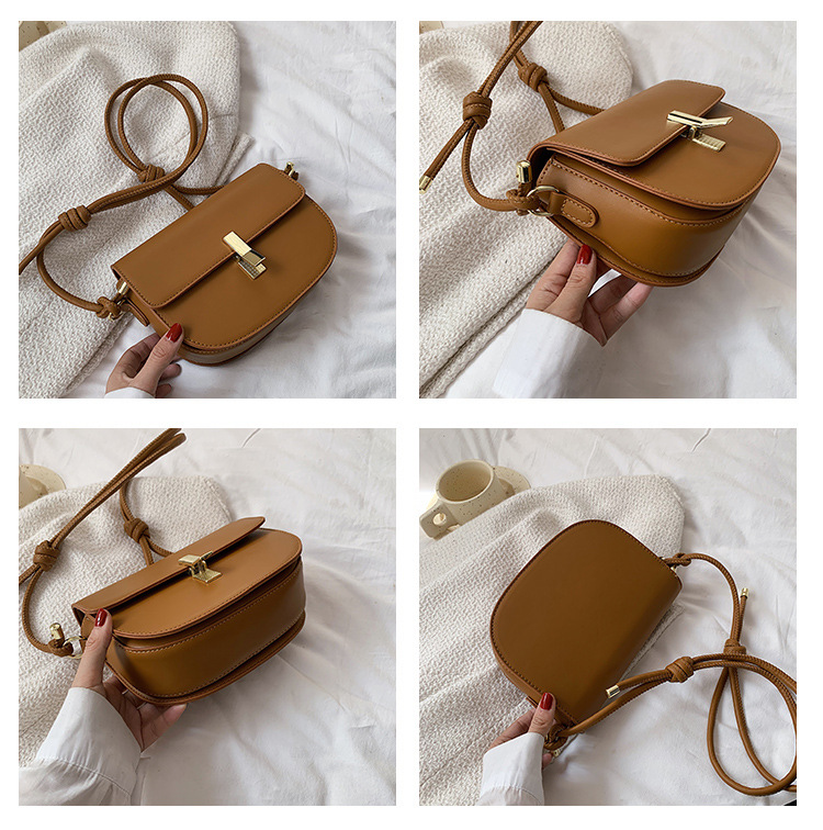 Retro Fashion Solid Color One-shoulder Saddle Small Square Bag Wholesale Nihaojewelry display picture 15