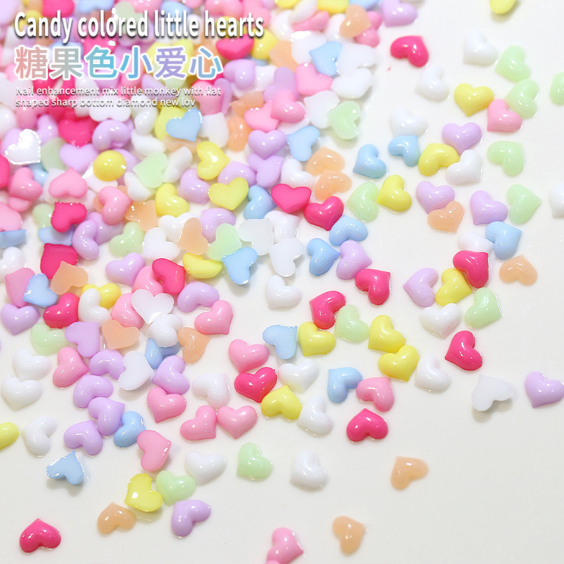 Little Red Book popular candy color little love nail jewelry color mixed resin Internet celebrity cute nail accessories Little Red Book popular candy color little love nail jewelry color mixed resin Internet celebrity cute nail accessories