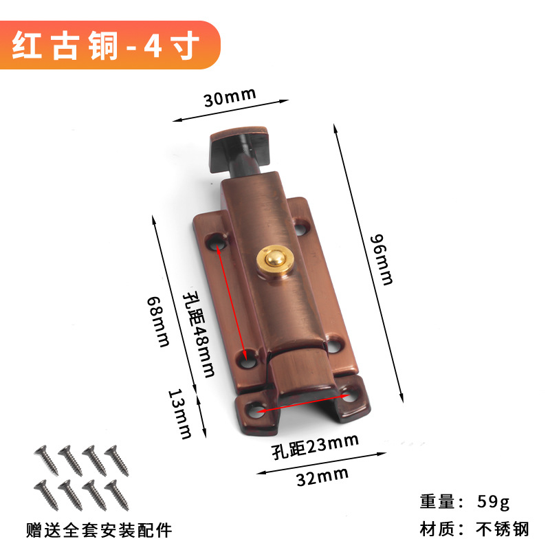 Acero inoxidable resorte cerradura engrosado cerradura automática cerradura de puerta de madera cerradura china cerradura antirrobo cerradura de puerta de ventana de baño