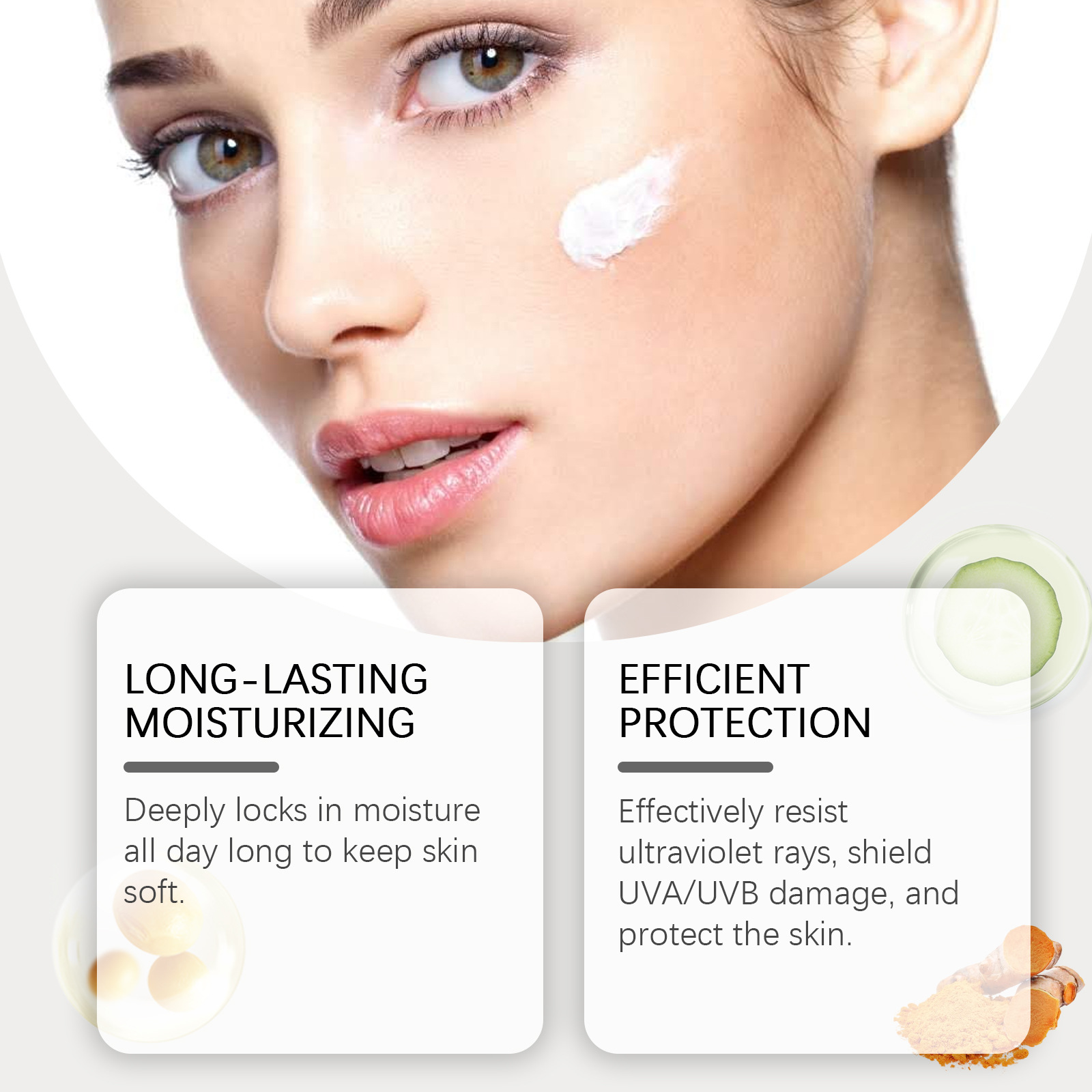 Cucumber extract sunscreen cream with soothing effect