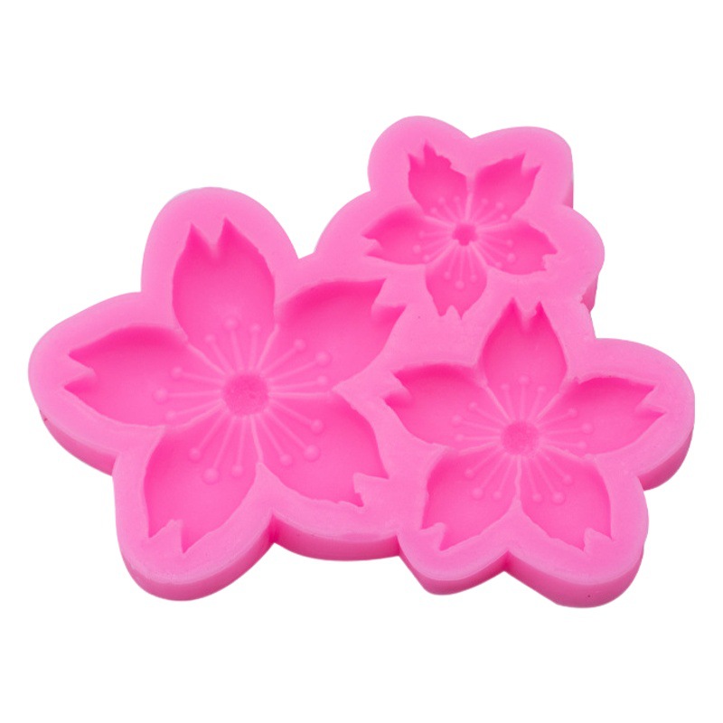 Flor flor de cerezo melocotón chocolate fondant cake Decoración Accesorios del molde silicona arcilla cerámica suave epoxi