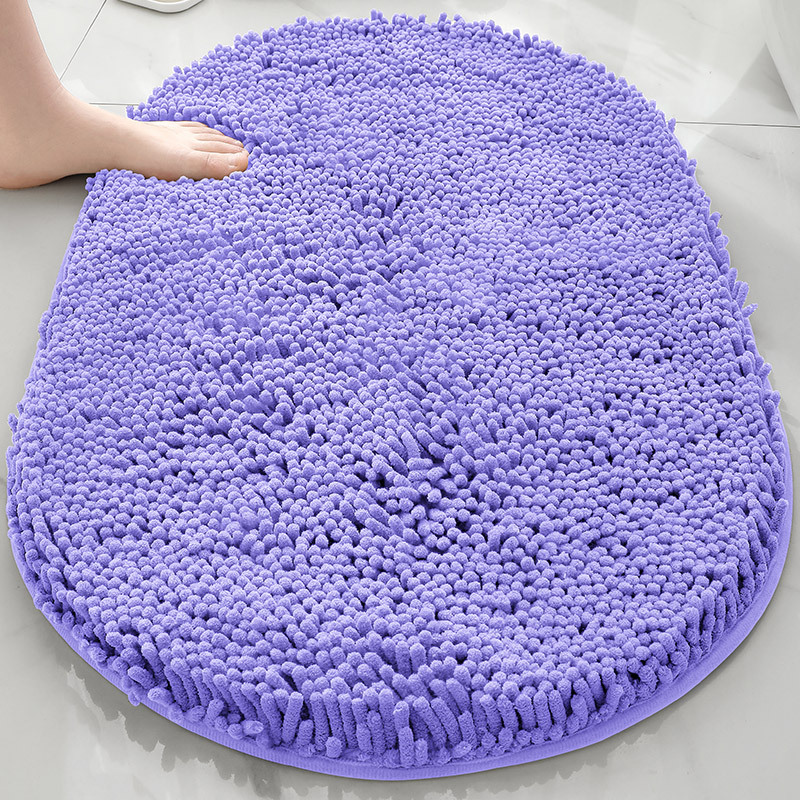Alfombra absorbente de baño de chenilla ovalada Alfombra de pie de puerta de baño Alfombra antideslizante de entrada de baño Alfombra de dormitorio