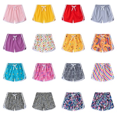 summer new pattern children leisure time motion shorts Solid Printed pants CUHK 14 rubber string Beach pants Children's clothing