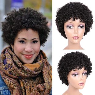 wig pixie cut wig full machine made wig real wig