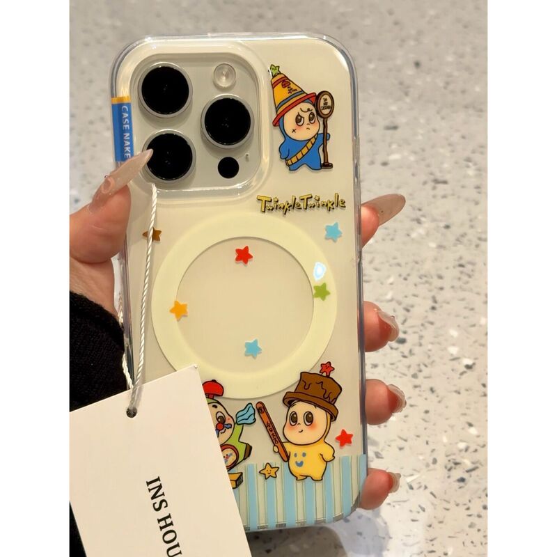 卡通软萌闹钟星星头套小男孩适用iphone16promax苹果15pro手机壳|undefined