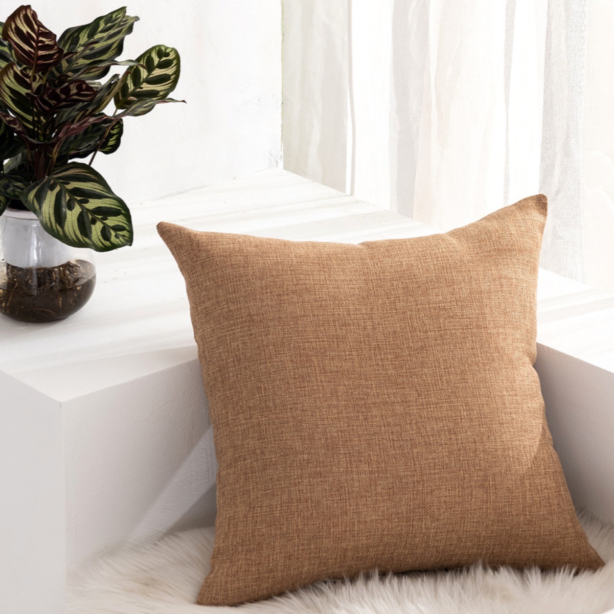 Fodera per cuscino quadrata in tinta unita, tessili per la casa e prodotti per la casa, con federa_voghion.com