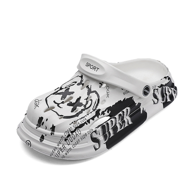 Zapatos agujero de la pareja verano nueva moda al aire libre sandalias de playa de la moda inferior gruesa sensación mierda cerrado toe zapatillas Sandalias de los hombres y las mujeres