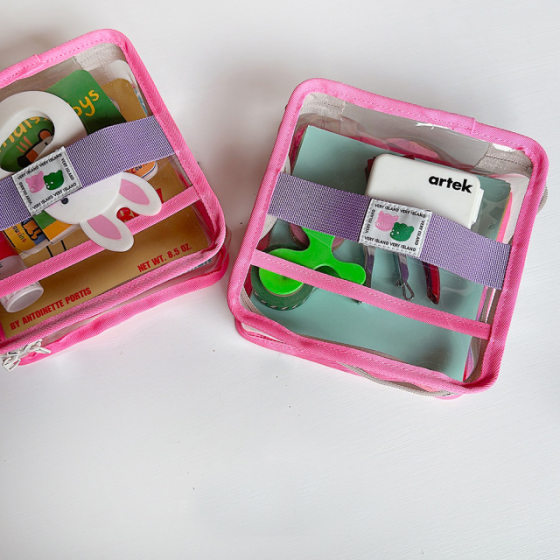 Korean Style Color Large Capacity Transparent Toy Storage Box Lego Blocks Sundries Handbag Makeup Swimming Bag