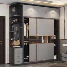 北欧衣柜家用卧室推拉门移门新款现代简约滑门收纳柜储物柜大衣橱