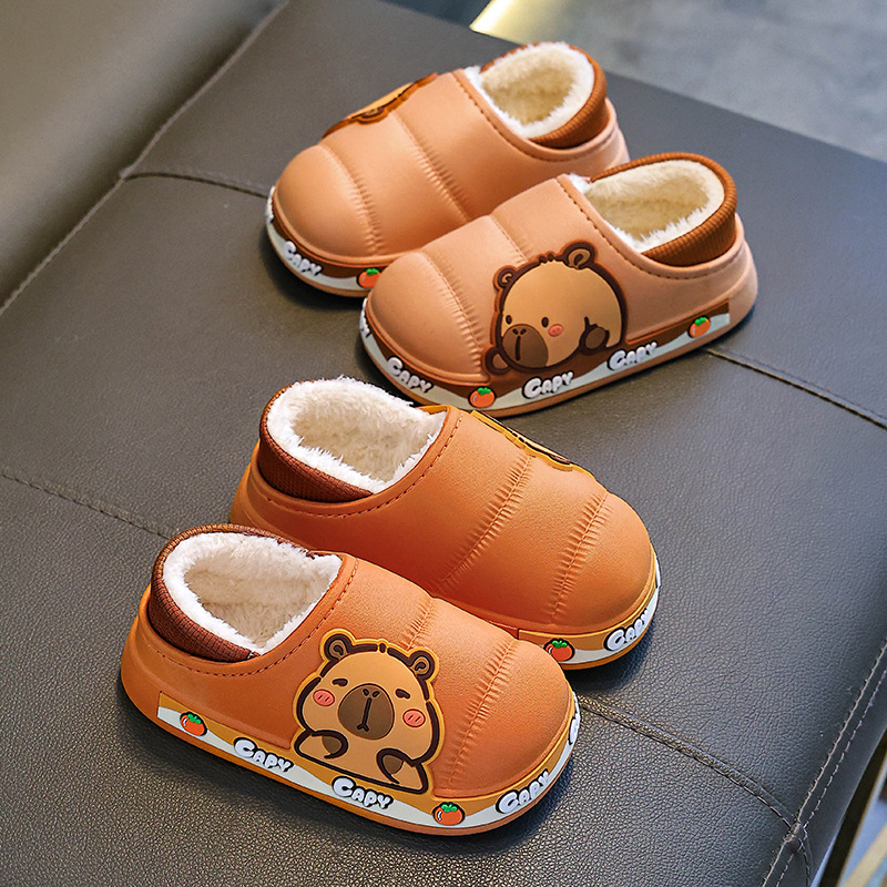 Bolsos de invierno para niños, zapatos de tacones de algodón para niños, niñas y niñas, calentamiento y terciero impermeable, lindos trapos de algodón para niños de mediano edad.