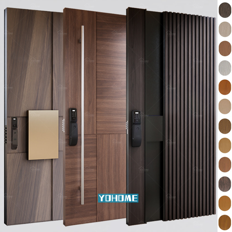 Cross-Border Supply of Wooden Entrance Doors, Soundproof, Safe, Anti-Theft Doors, Home Entrance Doors, Villa Front Doors, Offset Doors