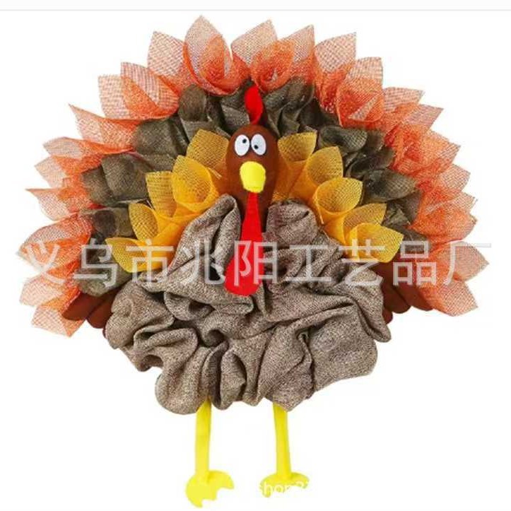 Placa de flores de Acción de Gracias Turquía patio puerta colgando decoraciones de Halloween