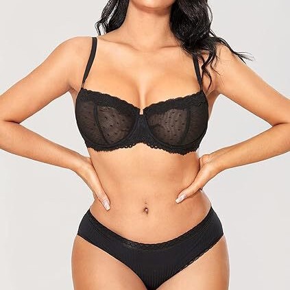 Amazon's Big Breasts Appear Smaller, Women's Underwear, Slimming Bra, Soft Steel Ring, Secondary Breast Anti-Sagging Lace Bra, Ultra-Thin and Sexy