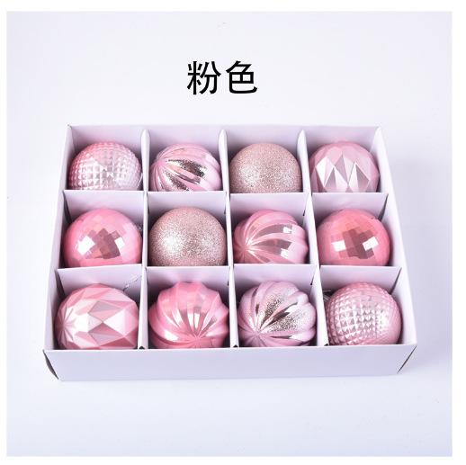 Bola de Navidad traje redondo barril caja cuadrada pintada 3cm4cm6cm decoración navideña bola colgante de Navidad bola decoración Navidad