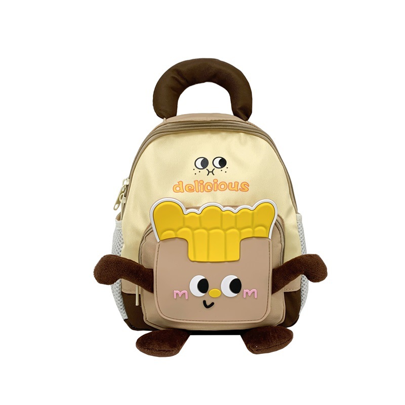 Mochila de papas fritas lindas, jardín de infantes, mochila de bebés, 2026 mochila de niños coreanos.