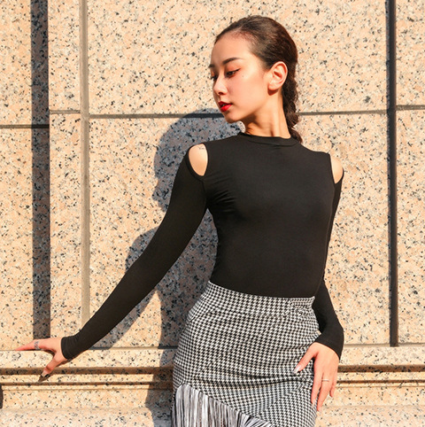 New Latin Dance Practice Dress Women's Sexy Shoulder-Strap Top Dance Wear Chachet Square Dance Top