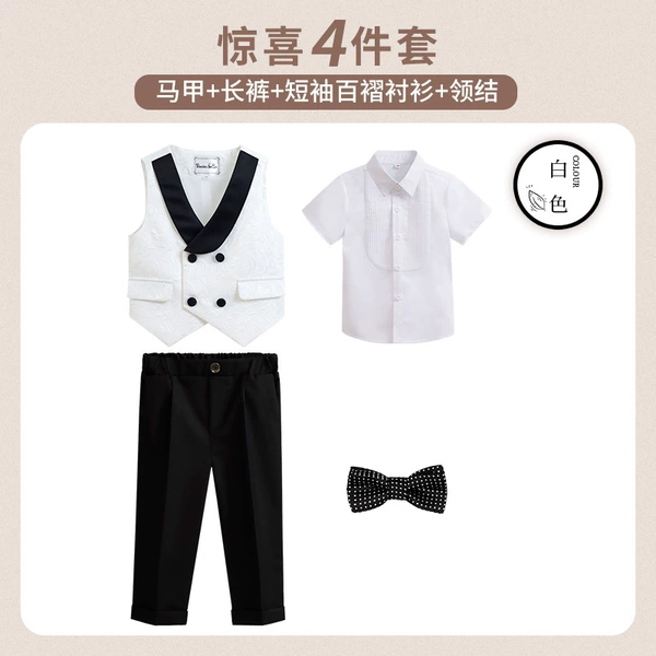 Trousers, set, shirt, vest, bow tie