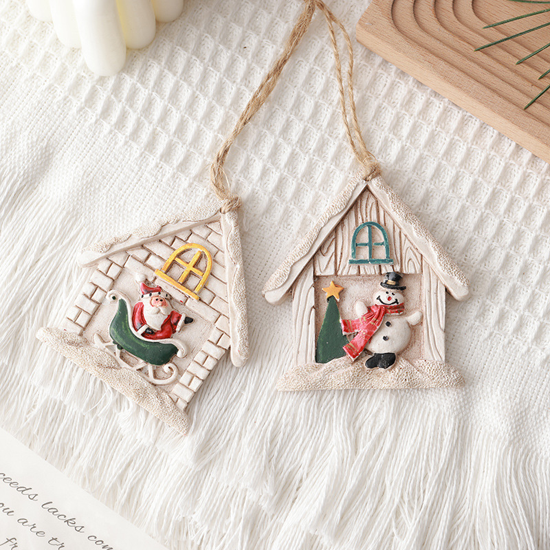 Nuevo árbol de Navidad transfronterizo retro muñeco de nieve colgante de resina decoración de color regalo de Navidad accesorios de fotografía
