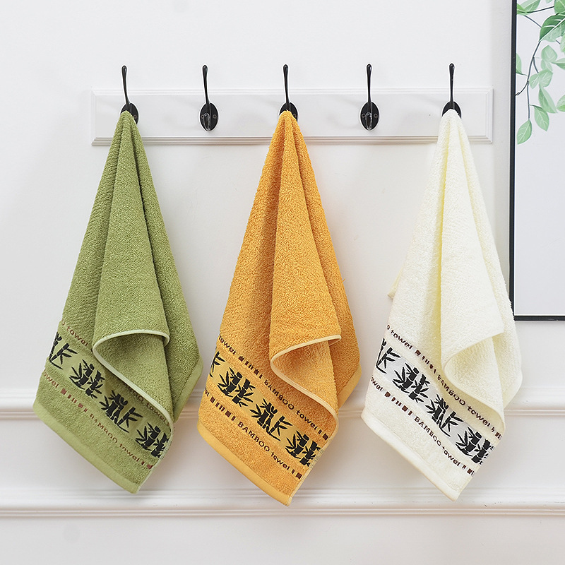Bamboo Fiber Towel Bath Towel Wholesale Thickened Soft Absorbent Jacquard Broken Antibacterial Face Towel Cross-border Hot Selling suit