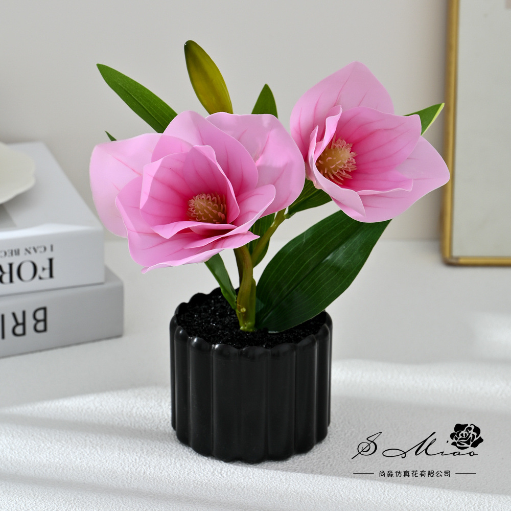 Dos dientes cinco flores sensación de mano pequeña orquídea mariposa imitación bonsai flores falsas decoración del hogar fotografía flores artificiales flores de boda