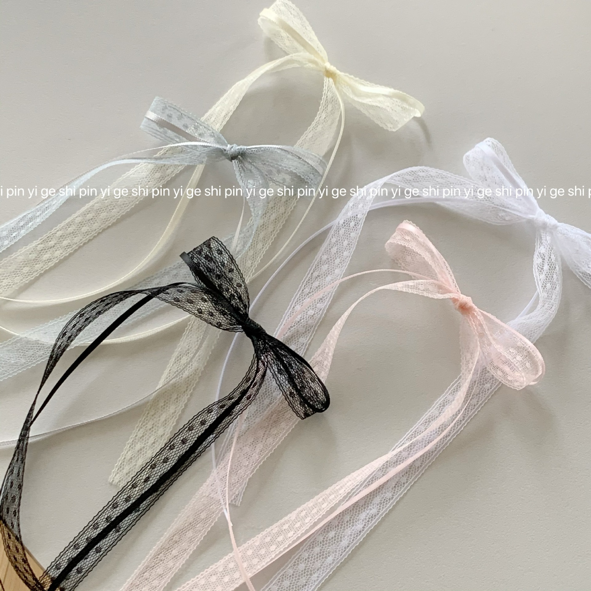 Lace accessory handmade with bow