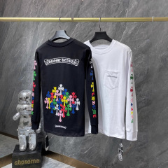 クロスボーダーのトレンドブランド Chrome Hearts クロムハーツ 人気の長袖Tシャツ ピュアコットン ゆったり 男女兼用 ゆったり 在庫あり