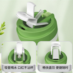 Double-sided drinking glass cup macaron Instagram-style coffee cup with lid and straw cup office student drinking cups