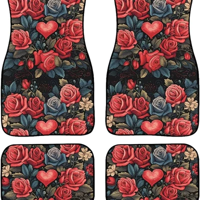 Floral Butterfly Crystal Velvet – Avtomobil döşəmə paspasları - car-floor-mats-22-3344cm-two-piece-set