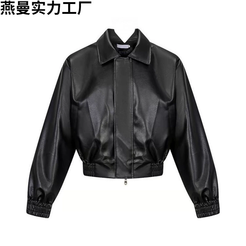 Американский ретро cleanfit короткая кожаная куртка для плеча для мужчин и женщин весной и осенью высокого уровня повседневная свободная кожаная куртка